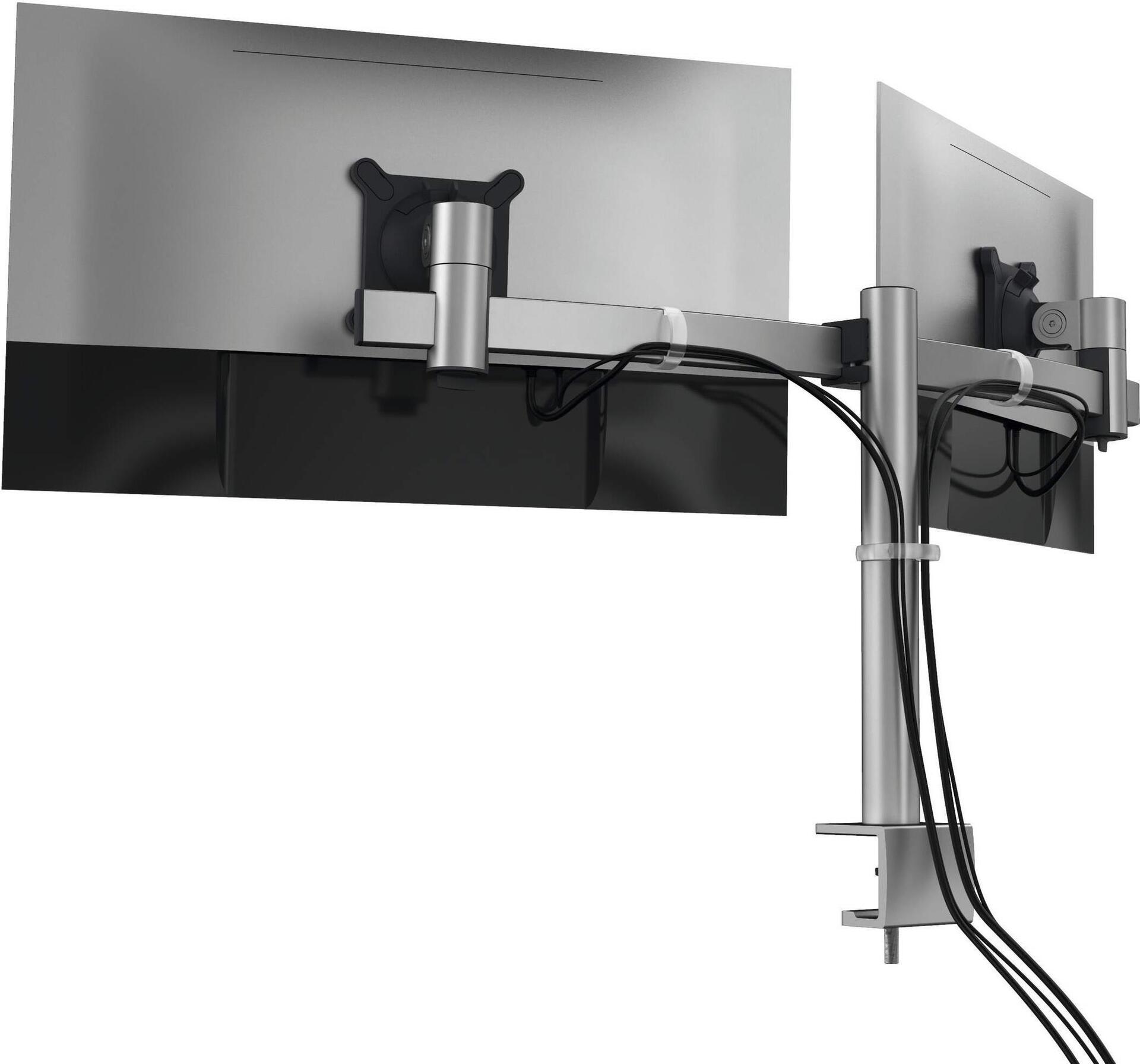 DURABLE Monitorhalterung 508523 für 2 Monitore 21"–27" Tischklemme Silber