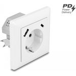 Delock Einbausteckdose mit 2 USB Ladeports, 1 x USB Typ-A und 1 x USB Type-C™ mit PD 3.0, 18 W (11499)
