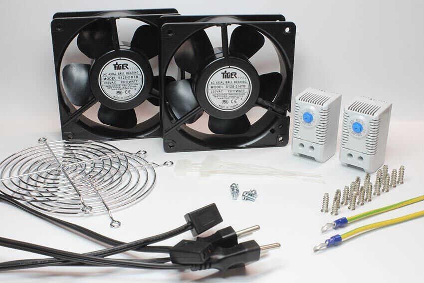 IT-BUDGET 2er Komplettset leise Server-/Netzwerkschranklüfter Silence (99KS1282S)