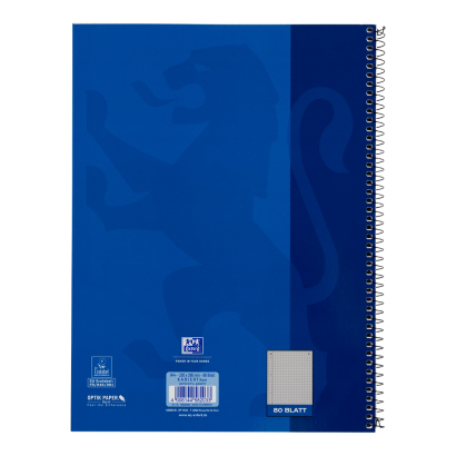 Oxford Collegeblock A4 kariert 80 Blatt 90 g/m² Optik Paper 4-fach Lochung Blau