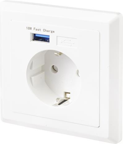 Sygonix SY-4777292 Einbau-Steckdose mit USB Weiß (SY-4777292)