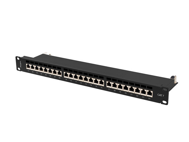 Lanberg PPS7-1024-B Patchpanel 24-Port 1U 19" Cat.7 FTP Schwarz
