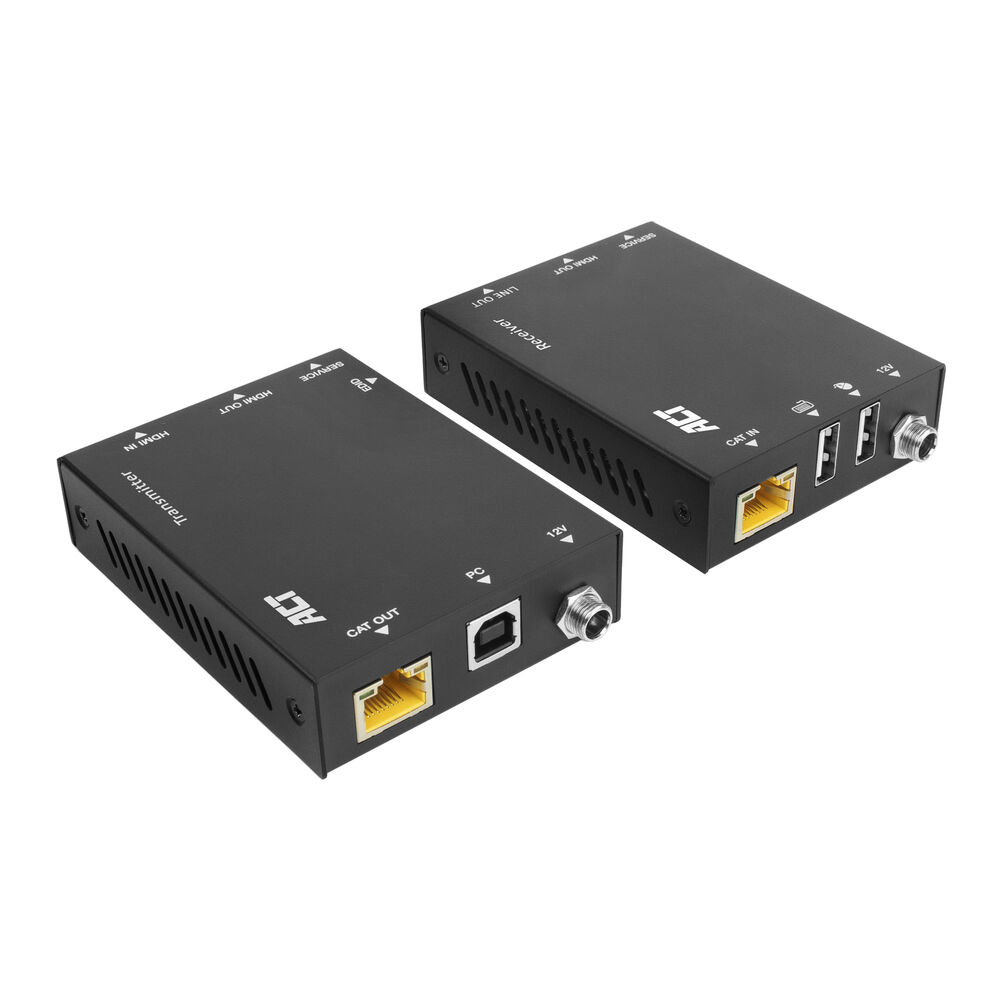ACT AC7815 4K HDMI 2.0 KVM-Extender-Set CAT6A 70 m Schwarz