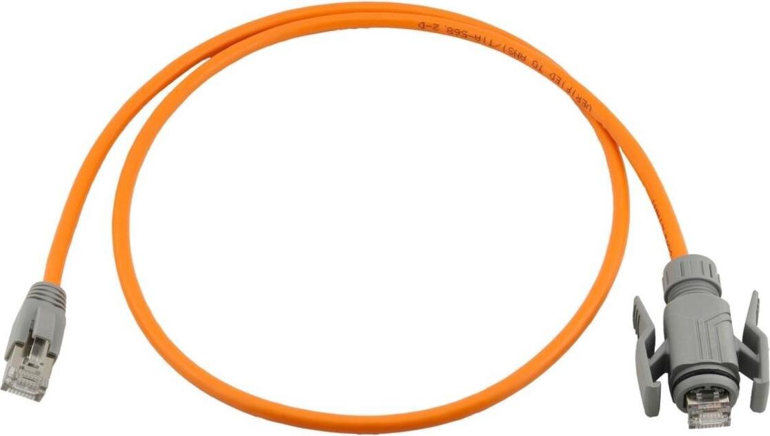 Wirewin Industrial Patchkabel KAT6A, Anti-UV PUR Mantel, S/FTP, orange, 1x IP67 RJ45 Patchkabel (PKW-I1-SF-K6A-PUR 3.0 OR)