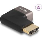 Delock HDMI Adapter Stecker zu Buchse 90° rechts gewinkelt 8K 60 Hz grau Metall (60084)