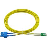 BlueOptics Duplex LWL Patchkabel, LC-APC/SC-UPC blau/grün, 10 Meter, Singlemode E9/125µm, G.657.A1, OS2, Eingangsdämpfung: unter 0.2dB, Markenfaser, LSZH gelb, 2.0mm Tube, Keramik Ferrule, inkl. Messprotokoll (SFP3132BU10MX)