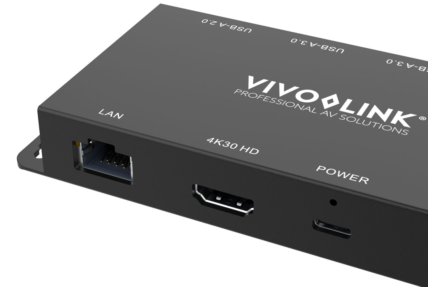 VivoLink VLUSBCHUB2V2 Dockingstation USB-C 3.2 Gen 2 HDMI 1GbE Grau