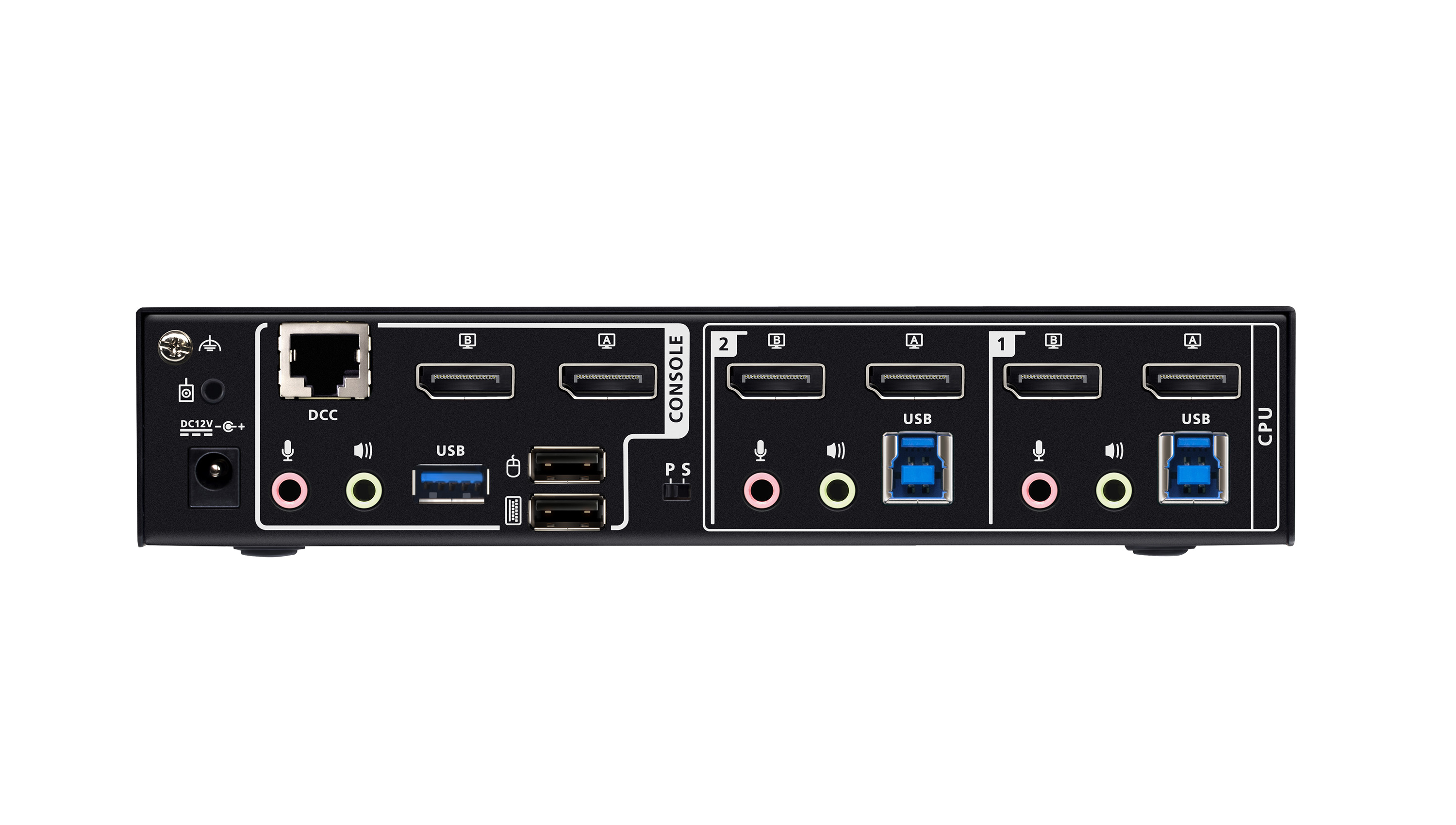 ATEN CS1942DPA KVMP-Switch 2-Port Dual-Display DisplayPort USB 3.0 8K Schwarz