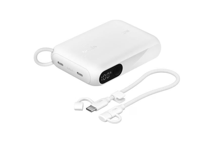 Belkin Powerbank BPB027HQWH 10.000 mAh 20W mit Display USB-C weiß