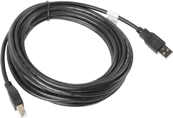 Lanberg CA-USBA-10CC-0050-BK USB Kabel 5 m USB 2.0 USB B Schwarz (CA-USBA-10CC-0050-BK)