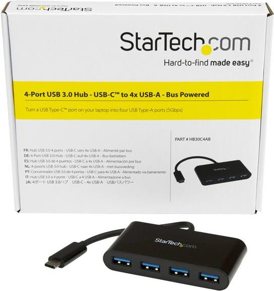 StarTech.com 4 Port USB 3.0 Hub (HB30C4AB)