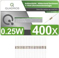 Quadrios 201711P001 Kohleschicht-Widerstand Sortiment axial bedrahtet 0.25 W 5 % 400 St. (201711P001)