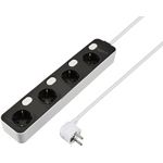 Sygonix SY-6118236 Steckdosenleiste mit Schalter 4fach Schwarz, Weiß Schutzkontakt 1 St. (SY-6118236)