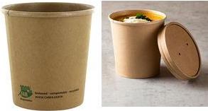 PAPSTAR Suppenbecher "pure", rund, 180 ml, braun aus ungebleichtem Frischfaserkarton mit Bio-Beschichtung, - 1 Stück (88975)