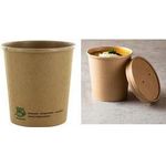PAPSTAR Suppenbecher "pure", rund, 180 ml, braun aus ungebleichtem Frischfaserkarton mit Bio-Beschichtung, - 1 Stück (88975)