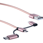 shiverpeaks BS14-50074 USB Kabel 1 m USB 2.0 USB A USB C/Micro-USB B/Lightning Roségold (BS14-50074)