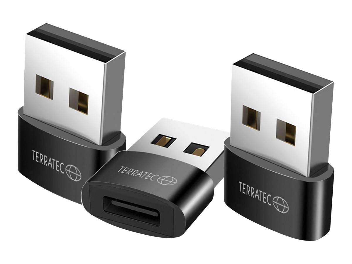 TerraTec Connect C20 USB-C-Adapter USB 3.1 3er-Set Schwarz, Silber
