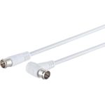 S/CONN maximum connectivity Sat-Anschlußkabel, F-Quick Winkel-Stecker - F-Quick-Stecker, Central Pin, 100% geschirmt, > 100 dB, weiß, 2,5m (80113-128)