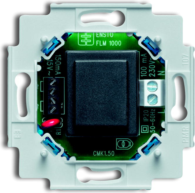 Busch-Jaeger 1518 U. Stromstärke (maximal): 0,15 A, Eingangsfrequenz: 50 - 60. Breite: 70 mm, Tiefe: 32 mm, Höhe: 70 mm (2CKA001582A0331)
