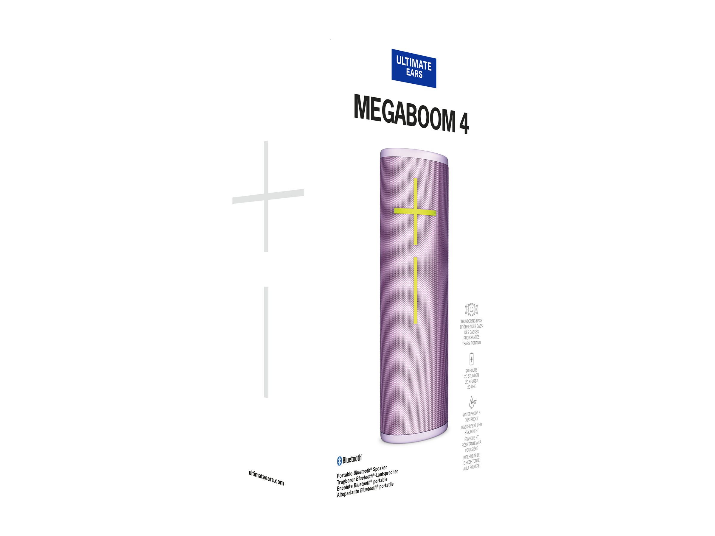 Ultimate Ears MEGABOOM 4 Tragbarer Bluetooth-Lautsprecher 360°-Sound IP67 Verzauberndes Flieder