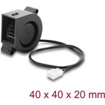 Delock Radiallüfter / Lüftergebläse 12 V DC 40 x 40 x 20 mm mit 3-Pin Lüfteranschluss, schwarz (67489)