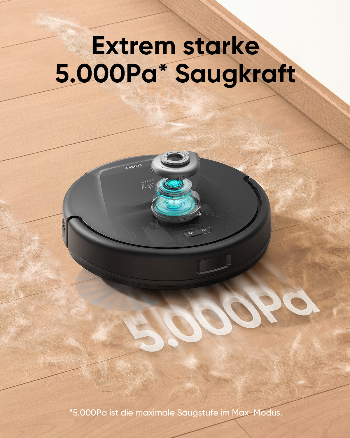 Eufy L60 Hybrid Saugroboter 5000 Pa Schwarz
