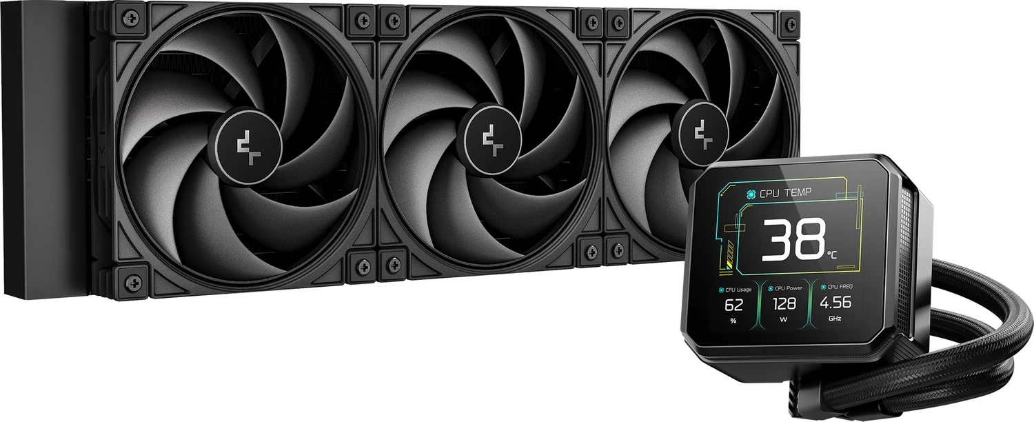 DeepCool Spartacus 420 AIO Wasserkühlung 420 mm Radiator Schwarz ARGB Display (R-SPT420-BKDSMP-G-1)