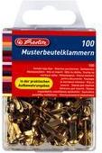 herlitz Rundkopf-Musterbeutelklammern, messingfarben, 15 mm aus Metall, Kopfbreite: xx,x mm, für besseres Verschließen (8770307)