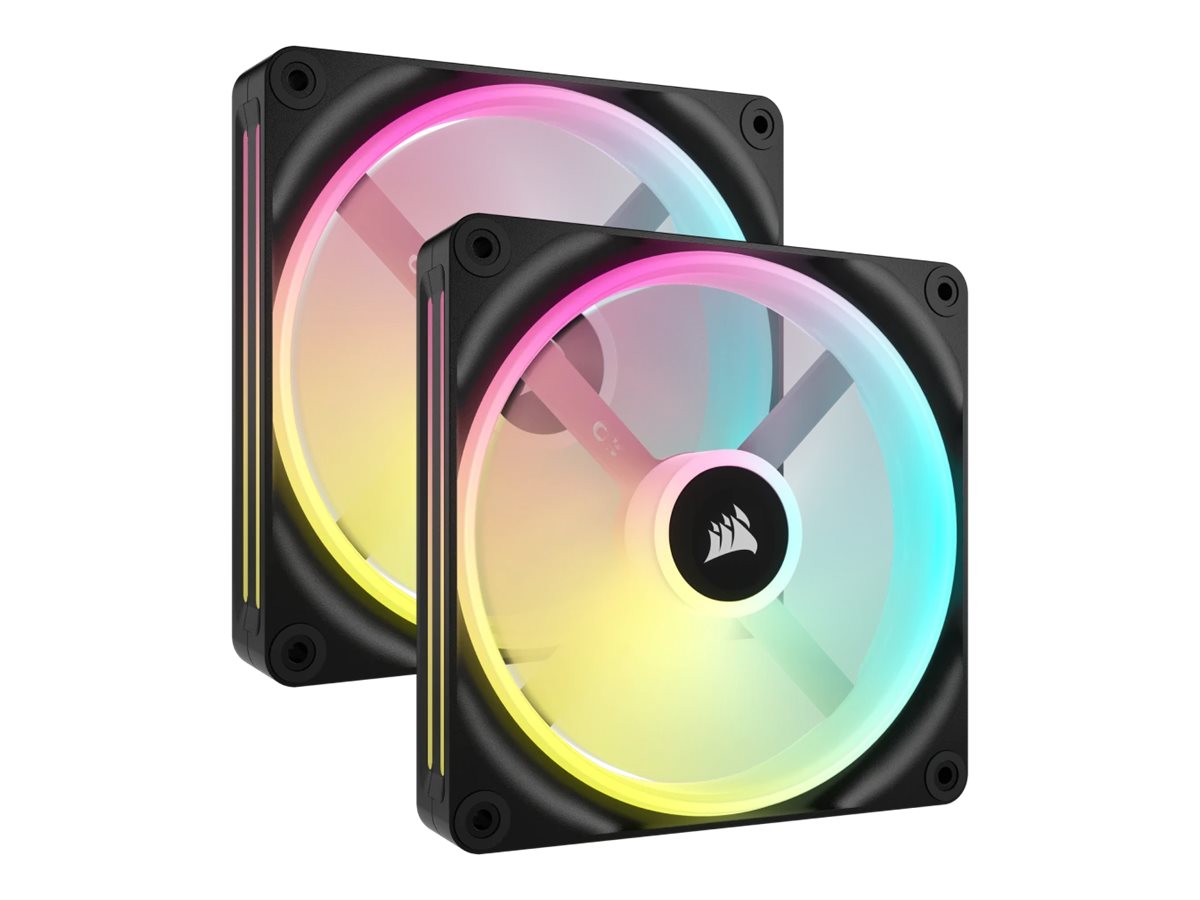 CORSAIR iCUE LINK QX140 RGB Gehäuselüfter 140 mm Schwarz (2 Stück)