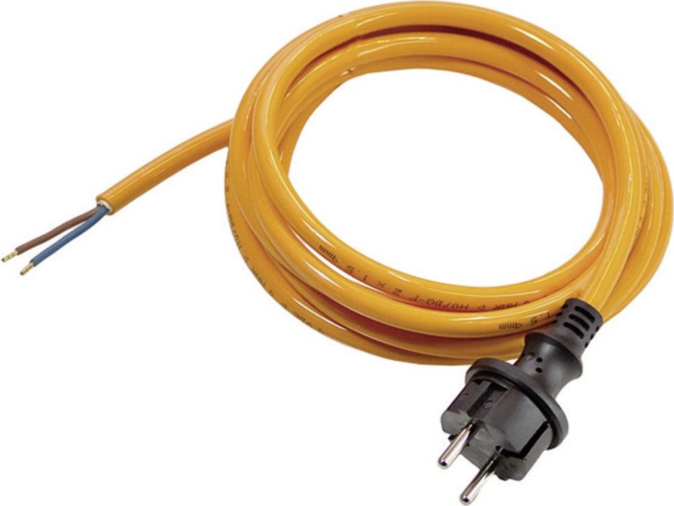 AS Schwabe Strom Anschlusskabel [ Schutzkontakt-Stecker - Kabel, offenes Ende] Orange 3.00 m 70911 (70911)