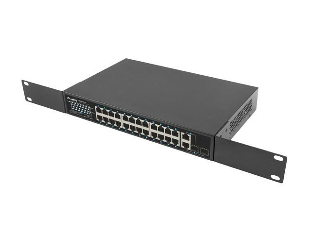 Lanberg RSFE-24P-2C-360 24-Port Fast Ethernet PoE+ Switch 360 W Unmanaged 19" Rack Schwarz