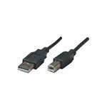 MANHATTAN Hi-Speed USB 2.0 Anschlußkabel Typ A Stecker - Typ B Stecker, Schwarz, 3 m (333382)