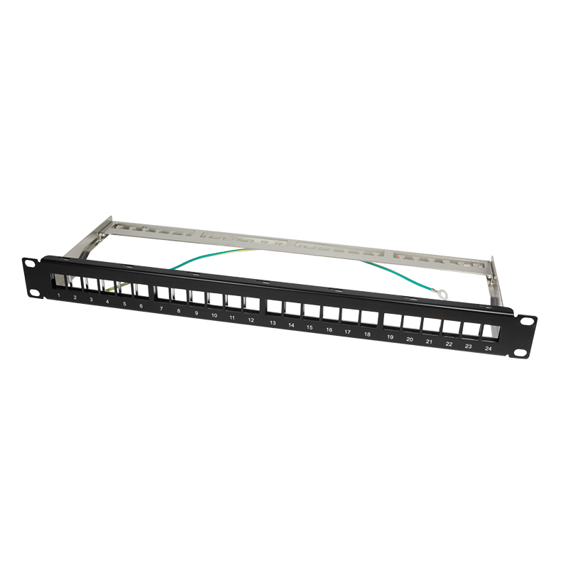 LogiLink NK4042 19" Keystone Patch Panel 1 HE STP Schwarz, RAL 9005