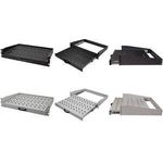 LogiLink 19" Fachboden mit Griff, 2 HE, ausziehbar,lichtgrau (T)350 mm, Material: Stahl (1,1 mm), 2-Punkt Befestigung - 1 Stück (SF2C50G)