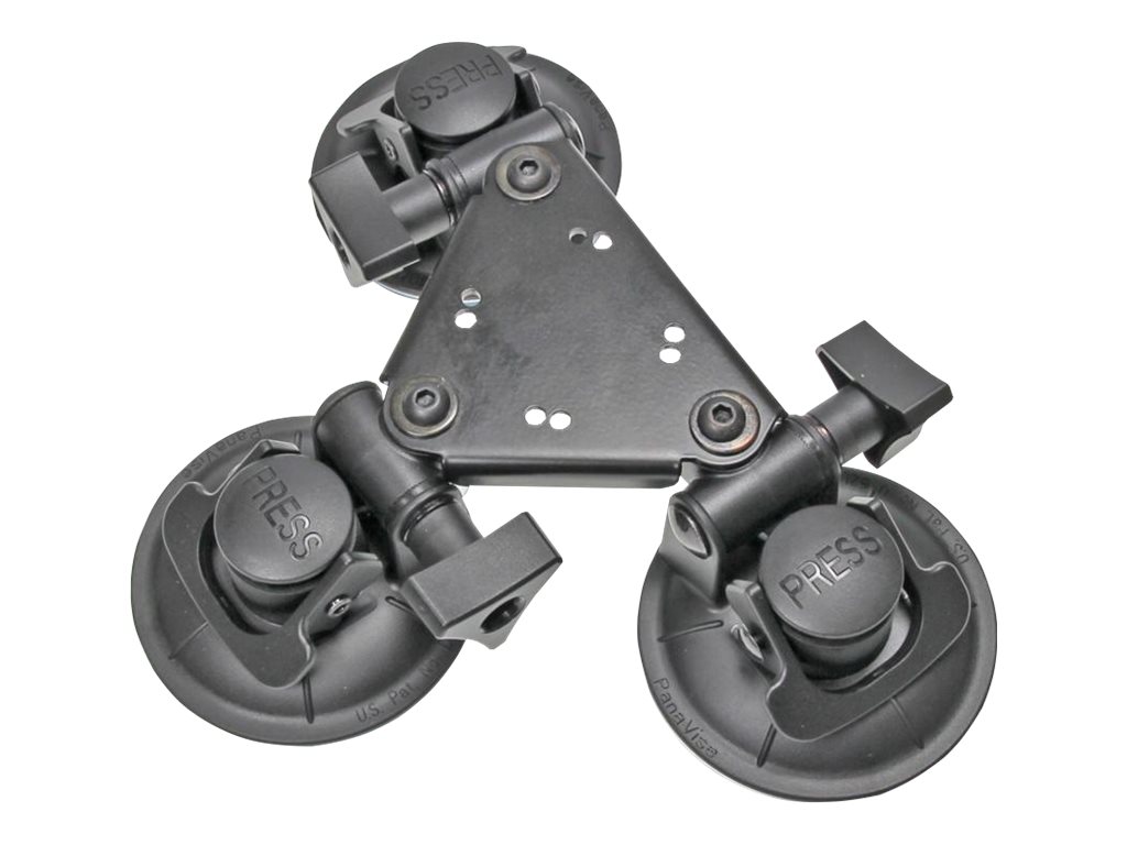 Brodit 215675 Dreifach-Saugnapfhalterung mit 2 x AMPS-Löchern Schwarz