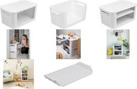 smartstore Aufbewahrungsbox Module, 55 Liter, weiß mit Deckel, zum Turm stapelbar, offene Vorderseite für - 1 Stück (3122100)