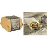 PAPSTAR Burgerbox "pure", Maße: 90 x 90 x 70 mm, klein aus FSC-zertifiziertem Frischfaserkarton, fettdicht, - 1 Stück (86634)