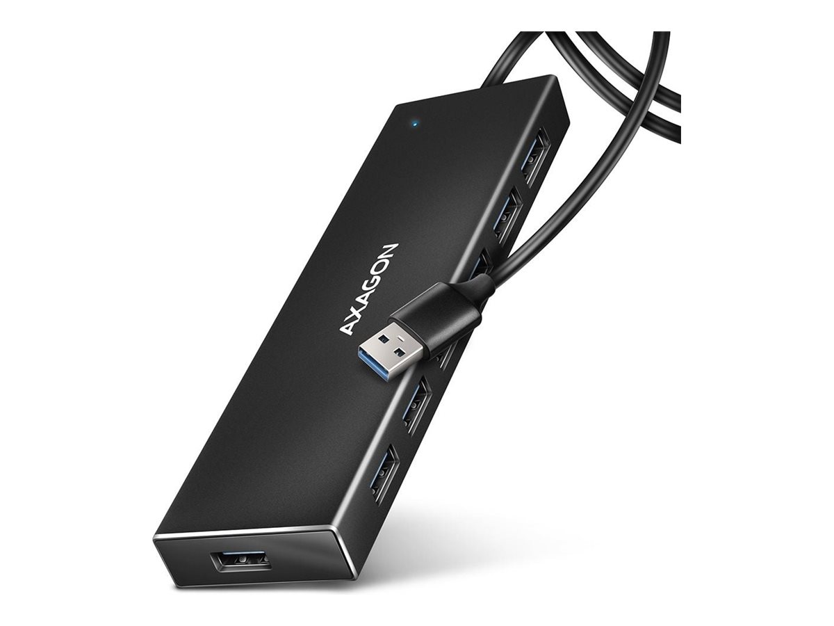 AXAGON HUE-F7A USB-Hub 7x USB 3.2 Gen 1 Schwarz