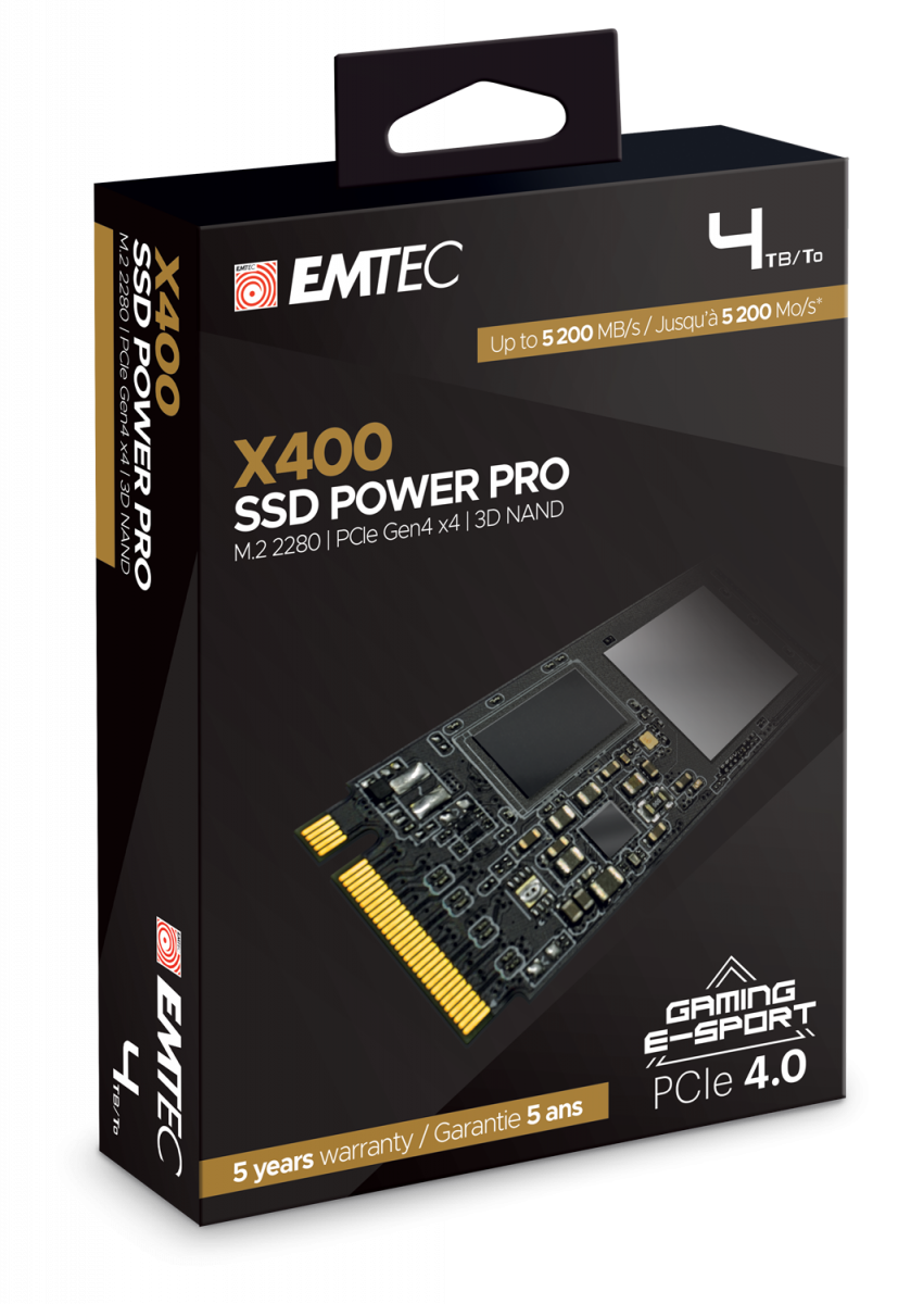 Emtec X400 M.2 4000 GB PCI Express 4.0 3D NAND NVMe (ECSSD2000GX400)