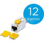 Wirewin KAT6A 10 Gigabit Ethernet SLIM Keystone Modul, 12 Stück Karton Keystone System (WKS JACK KAT6A SLIM 12)