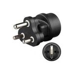 Wentronic Goobay Netzadapter, Schwarz - Schutzkontaktbuchse (Typ F, CEE 7/4) > Südafrika-Stecker (Typ M, BS 546, 15-A) (95412)