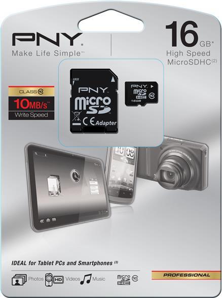 PNY Technologies HP MICRO SD CARD CLASS 10 16GB (SDU16GBHC10HP-EF)