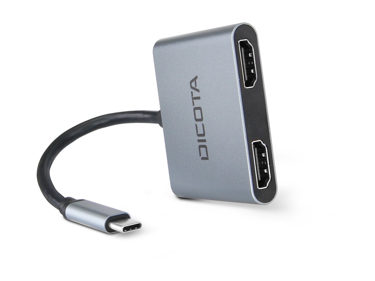 DICOTA 4-in-1 Dockingstation USB-C 2x HDMI 100W Silber