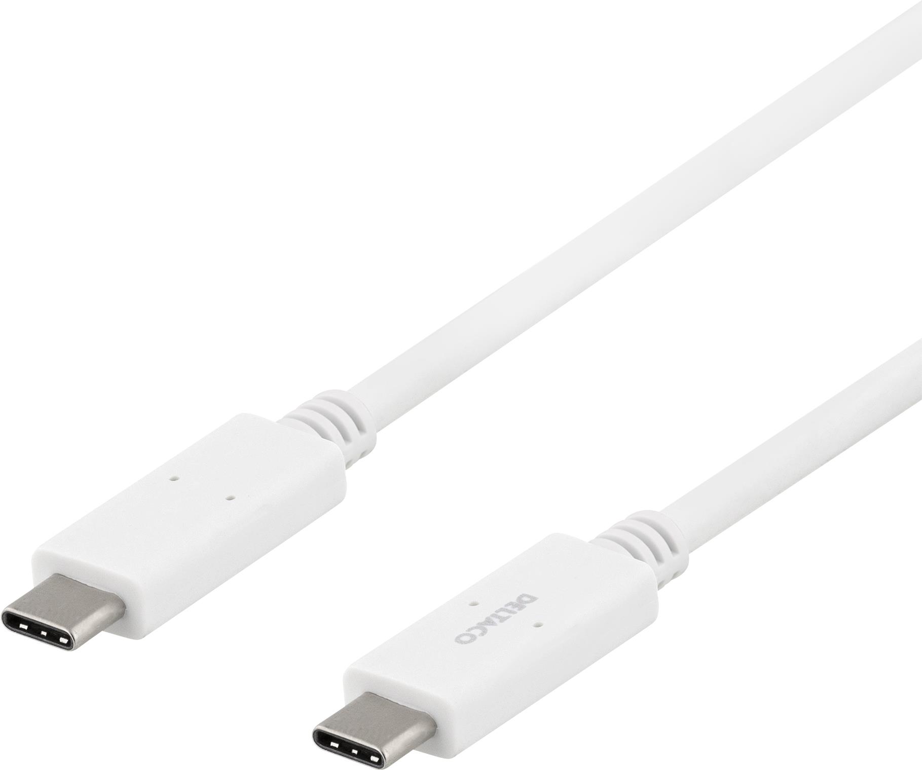 Deltaco USBC-1502M USB Kabel USB 3.2 Gen 1 (3.1 Gen 1) 1 m Weiß (USBC-1502M)