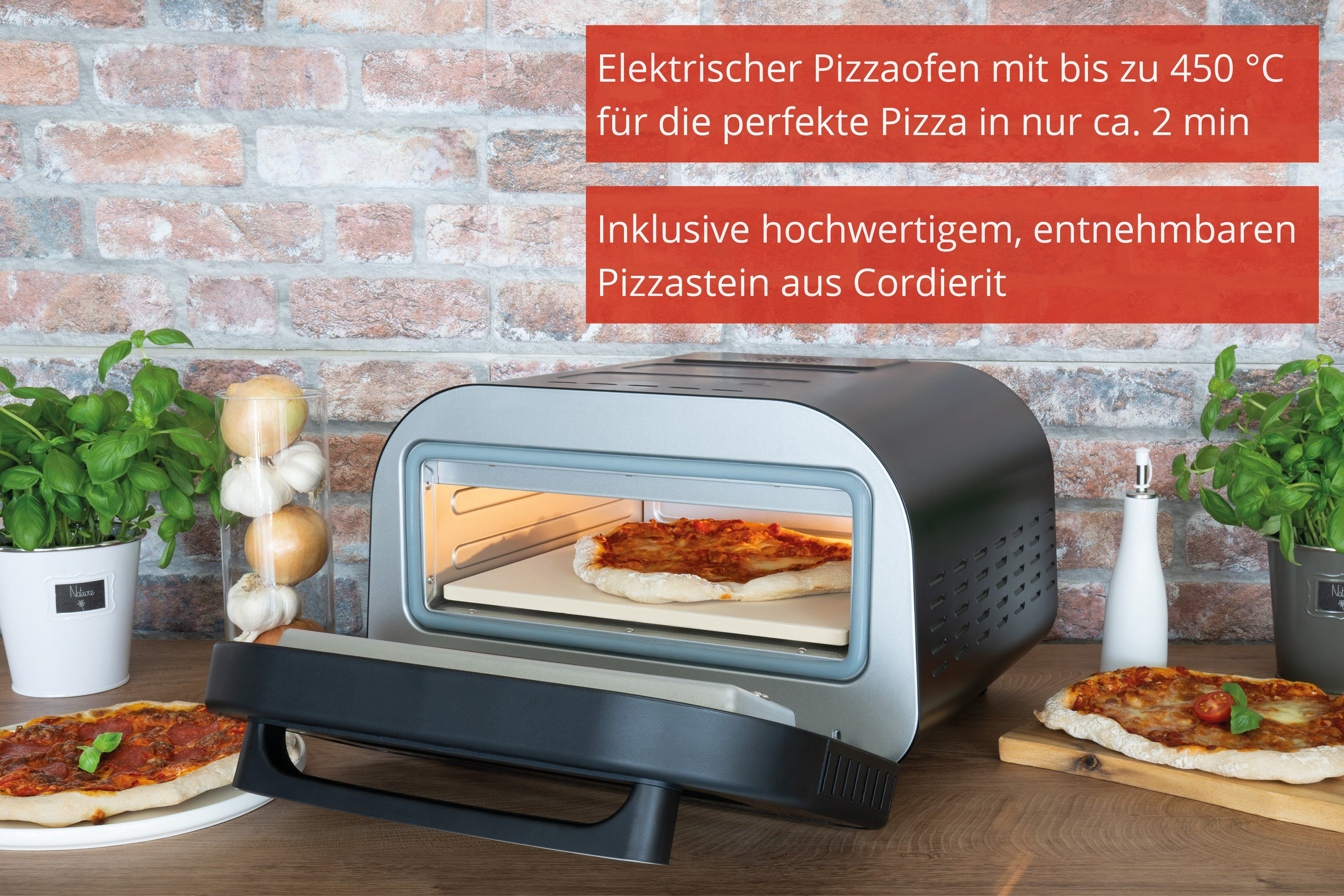 Unold Don Luigi Pizzaofen 1700 W Timerfunktion Schwarz