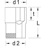 GEDORE Steckschlüsseleinsatz 3/8" 6-kant 8 mm (6230320)