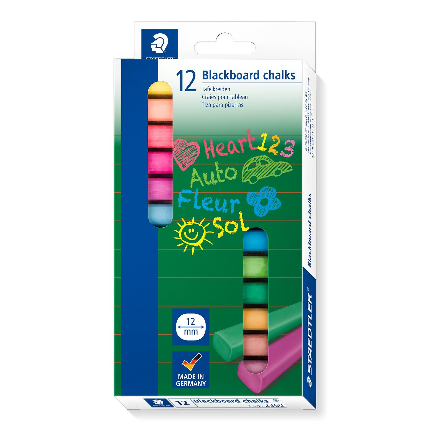 STAEDTLER 2360 Wandtafelkreide 12 Stück Mehrfarbig
