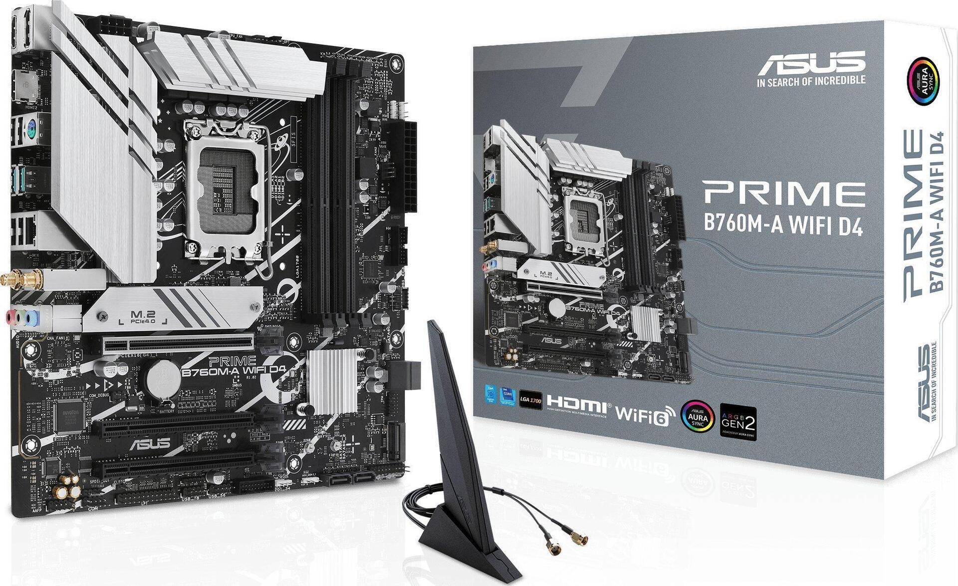 ASUS PRIME B760M-A WIFI D4 Mainboard Micro ATX LGA 1700 DDR4