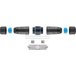 Goobay Outdoor (IP68) Netzwerkkabel-Verbinder, CAT 6A STP geschirmt, STP - staub- und wasserdicht, Klemmleiste für LSA Montage (werkzeugfrei) (44414)