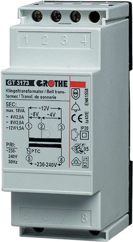 Grothe Klingel-Transformator 8 V/AC 1 A 14201 (14201)